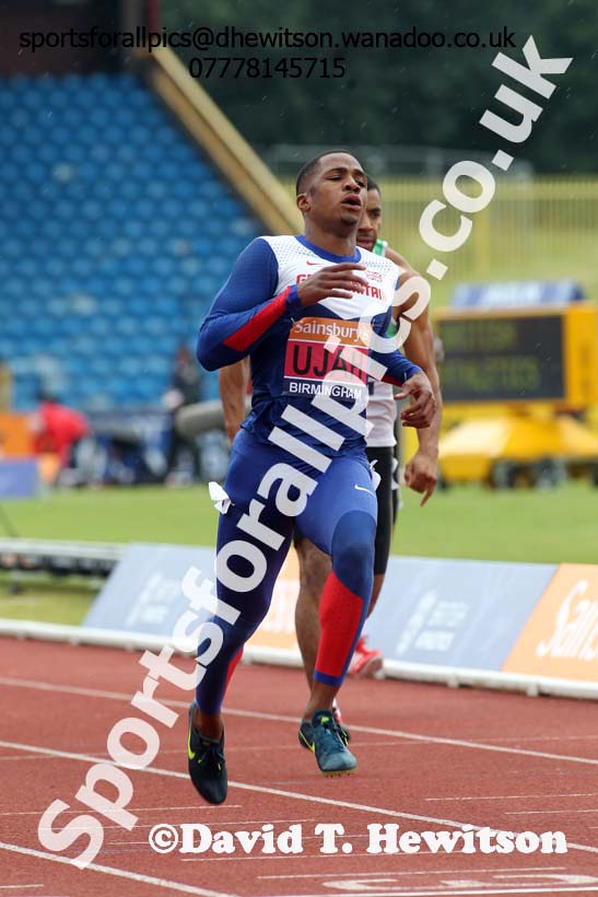 Chijindu Ujah (Enfield), 100 metres, 2014 Sainsbury's British Championships. Photo: David T. Hewitson/Sports for All Pics